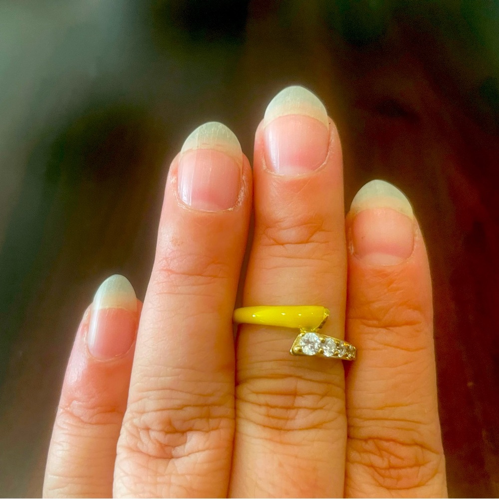 Enamel and Diamonique Ring